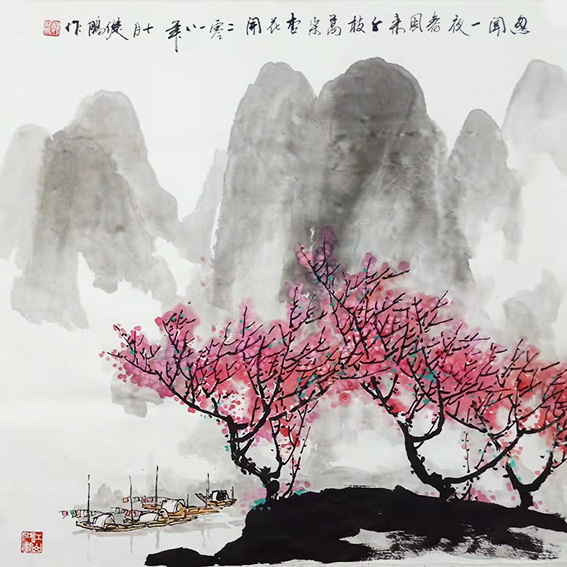 郑健鹏作品9《忽闻一夜春风来 千枝万朵杏花开》